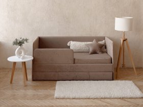 Диван-кровать Happy (капучино) в Чистоозёрном - chistoozyornoe.mebel-nsk.ru | фото