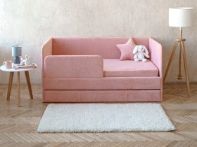 Диван-кровать Happy (коралловый) в Чистоозёрном - chistoozyornoe.mebel-nsk.ru | фото