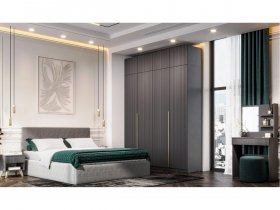 Гардеробная Эккервуд (графит) в Чистоозёрном - chistoozyornoe.mebel-nsk.ru | фото
