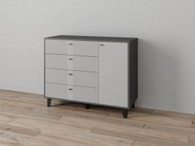 Комод «Катрин-13» (графит/светло-серый) в Чистоозёрном - chistoozyornoe.mebel-nsk.ru | фото