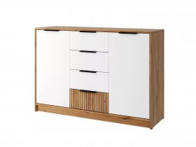 Комод КМ-002 Ивис (дуб крафт золотой/белый) в Чистоозёрном - chistoozyornoe.mebel-nsk.ru | фото