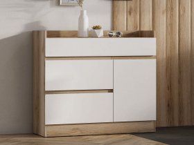 Комод с дверкой Брауни (дуб делано/белый) в Чистоозёрном - chistoozyornoe.mebel-nsk.ru | фото