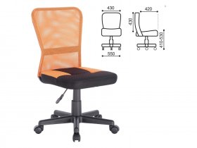 Кресло компактное BRABIX Smart MG-313, без подлокотников, комбинированное, черное/оранжевое в Чистоозёрном - chistoozyornoe.mebel-nsk.ru | фото
