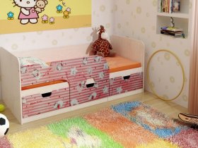 Кровать детская с ящиками 1,86 Минима Hello Kitty в Чистоозёрном - chistoozyornoe.mebel-nsk.ru | фото