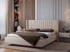 Кровать двуспальная 1,6м Диор (кашемир суфле (велюр)) в Чистоозёрном - chistoozyornoe.mebel-nsk.ru | фото