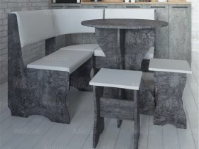 Кухонный уголок Лотос  (цемент темный к/з White) в Чистоозёрном - chistoozyornoe.mebel-nsk.ru | фото