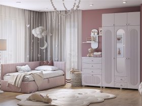 Модульная детская Милана (белое дерево/сакура) в Чистоозёрном - chistoozyornoe.mebel-nsk.ru | фото