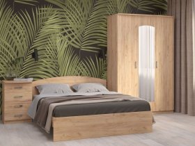 Модульная спальня Ирина (дуб крафт золотой) в Чистоозёрном - chistoozyornoe.mebel-nsk.ru | фото
