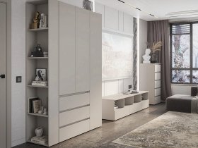 Модульная стенка Люмо (кашемир) в Чистоозёрном - chistoozyornoe.mebel-nsk.ru | фото