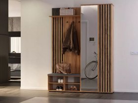 Прихожая Марракеш (дуб вотан/цемент темный) в Чистоозёрном - chistoozyornoe.mebel-nsk.ru | фото