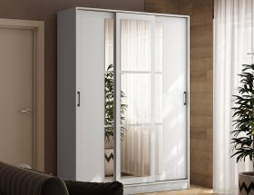 Шкаф-купе 1,6м «Стиль-2» (белый) в Чистоозёрном - chistoozyornoe.mebel-nsk.ru | фото