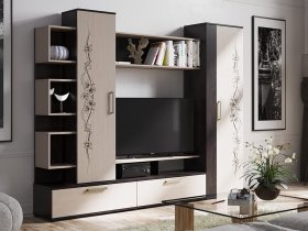 Стенка «Дакота» (венге/дуб молочный) в Чистоозёрном - chistoozyornoe.mebel-nsk.ru | фото