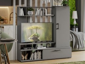 Стенка «Сиена» (графит серый) в Чистоозёрном - chistoozyornoe.mebel-nsk.ru | фото