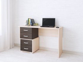Стол письменный Сити-2 (венге/дуб молочный) в Чистоозёрном - chistoozyornoe.mebel-nsk.ru | фото