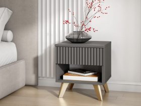 Тумба прикроватная Эккервуд (графит) в Чистоозёрном - chistoozyornoe.mebel-nsk.ru | фото